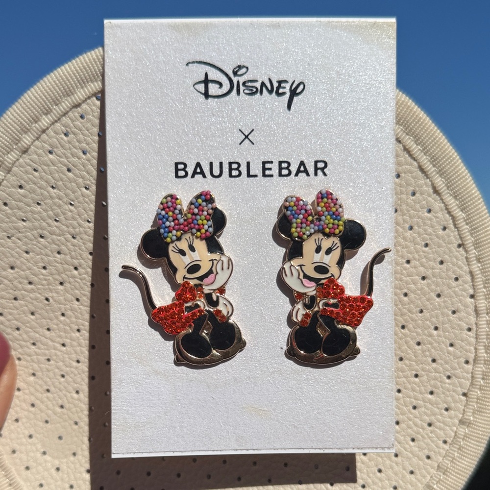 BaubleBar Disney Minnie Mouse Earrings with Red and Multicolor Accents